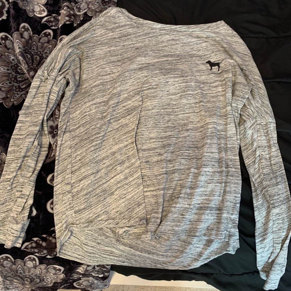Pink gray and pink long sleeve shirt